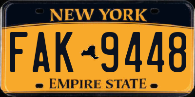 NY license plate FAK9448