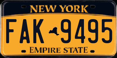NY license plate FAK9495