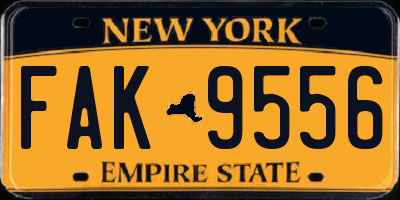 NY license plate FAK9556