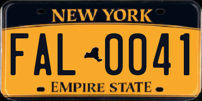 NY license plate FAL0041
