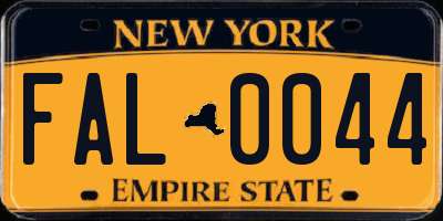 NY license plate FAL0044