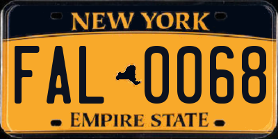 NY license plate FAL0068
