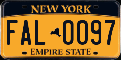 NY license plate FAL0097