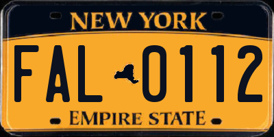 NY license plate FAL0112