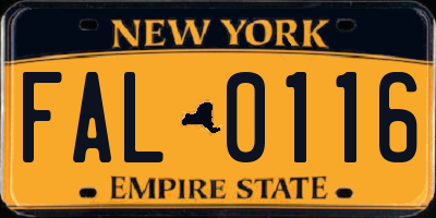 NY license plate FAL0116