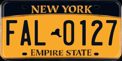 NY license plate FAL0127