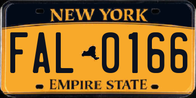 NY license plate FAL0166