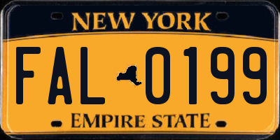 NY license plate FAL0199