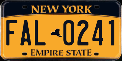 NY license plate FAL0241