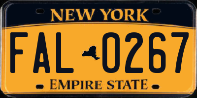 NY license plate FAL0267