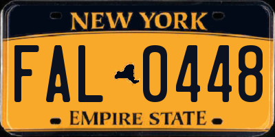 NY license plate FAL0448