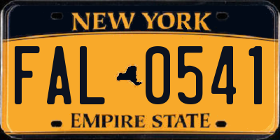 NY license plate FAL0541