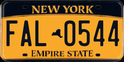 NY license plate FAL0544