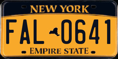 NY license plate FAL0641