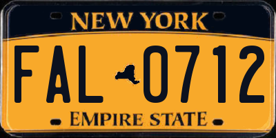 NY license plate FAL0712