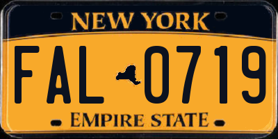 NY license plate FAL0719