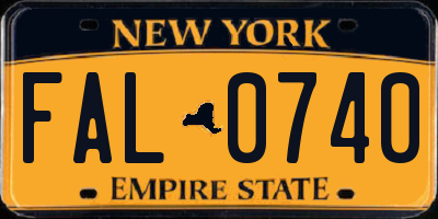 NY license plate FAL0740