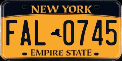 NY license plate FAL0745