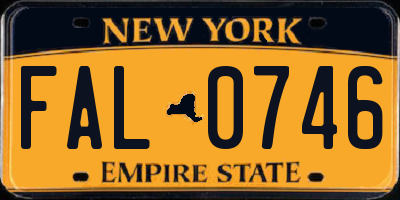 NY license plate FAL0746