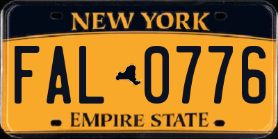 NY license plate FAL0776