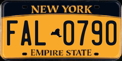 NY license plate FAL0790