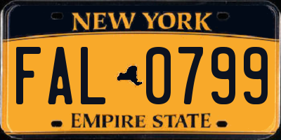 NY license plate FAL0799