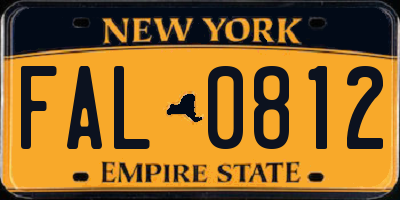 NY license plate FAL0812