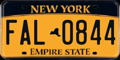 NY license plate FAL0844