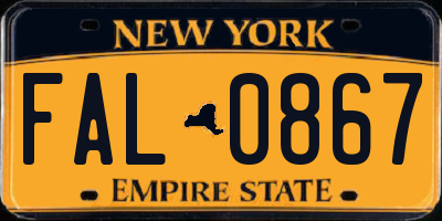 NY license plate FAL0867