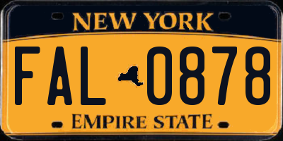 NY license plate FAL0878