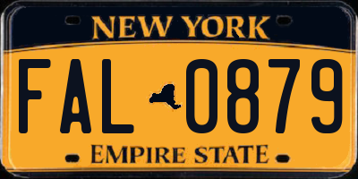 NY license plate FAL0879