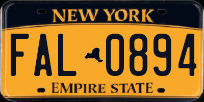 NY license plate FAL0894
