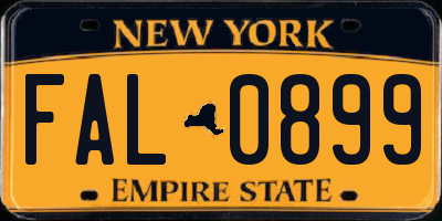 NY license plate FAL0899