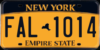 NY license plate FAL1014