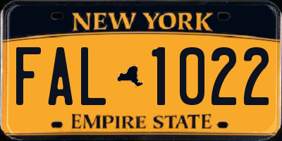 NY license plate FAL1022