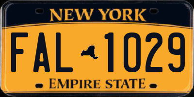 NY license plate FAL1029