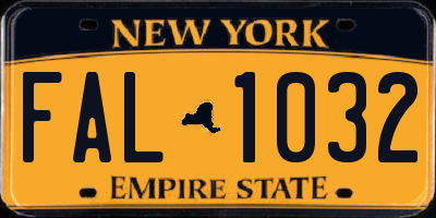 NY license plate FAL1032