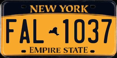 NY license plate FAL1037