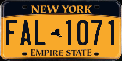 NY license plate FAL1071