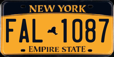 NY license plate FAL1087