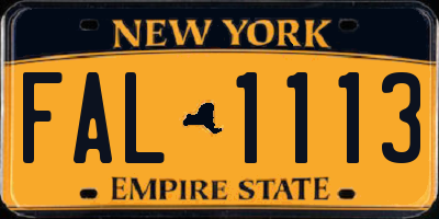 NY license plate FAL1113