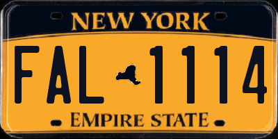 NY license plate FAL1114