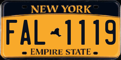 NY license plate FAL1119