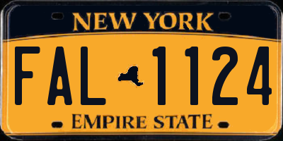 NY license plate FAL1124