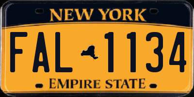 NY license plate FAL1134