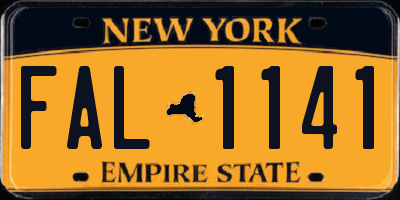 NY license plate FAL1141