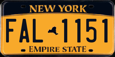NY license plate FAL1151
