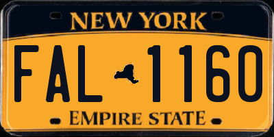 NY license plate FAL1160