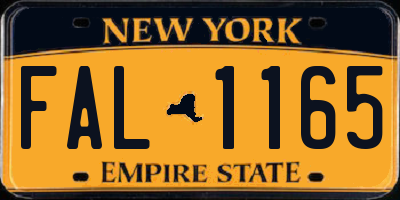NY license plate FAL1165
