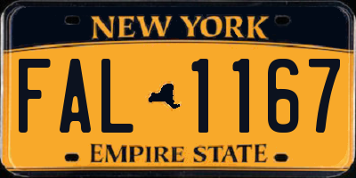 NY license plate FAL1167